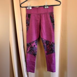 NIKE Girls Purple and Purple Camo Leggings